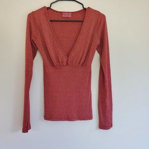 Michael Stars V-Neck Long Sleeve Top